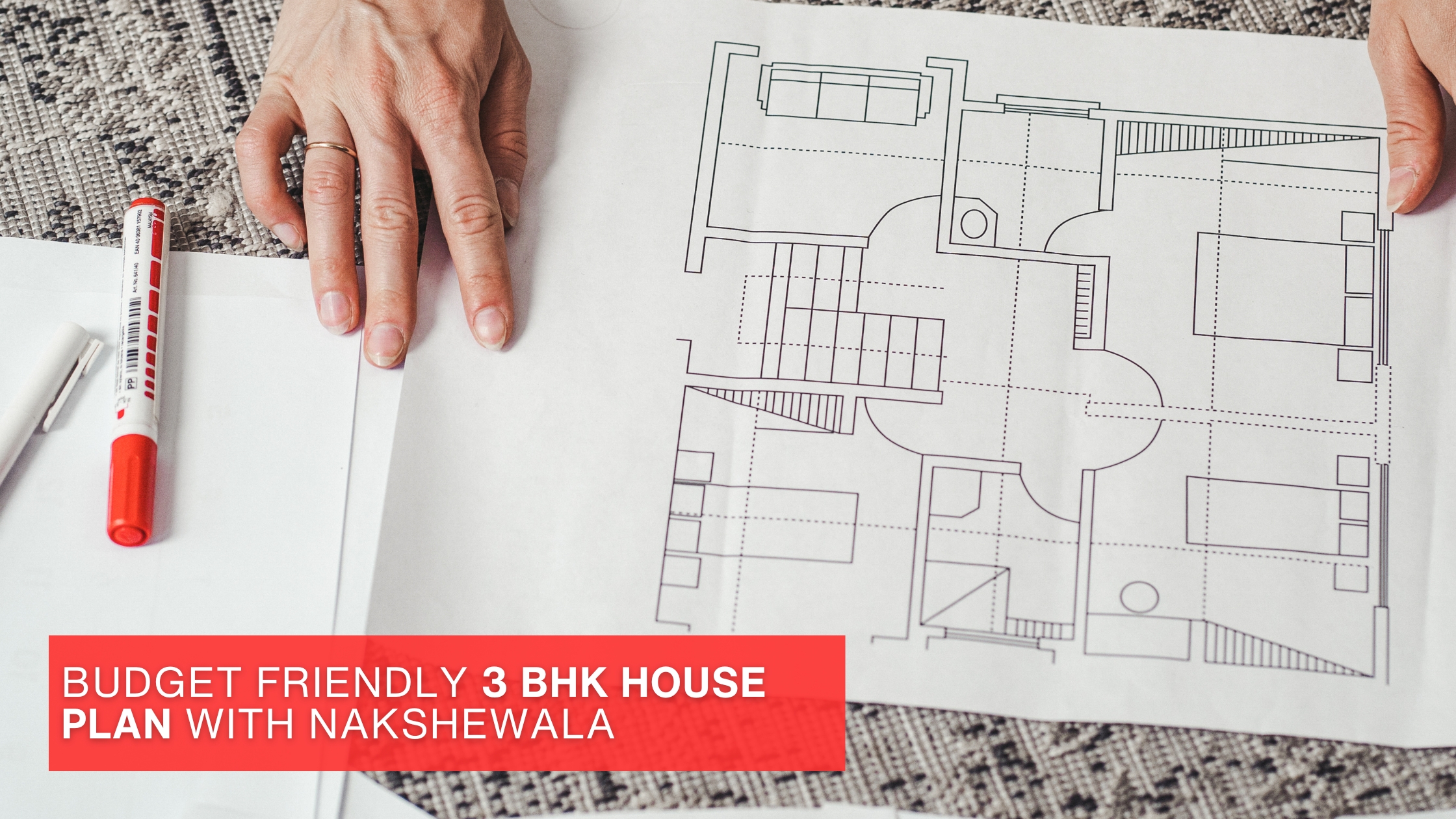 Budget Friendly 3 bhk house plan With Nakshewala